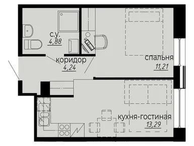 2-комнатные 33.62 кв.м, iD Polytech (АйДи Политех), 11 430 800 руб.