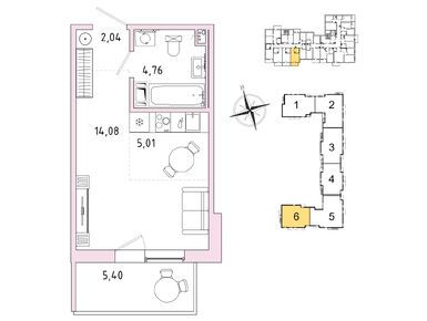 Планировки студии в ЖК «IQ Гатчина»
