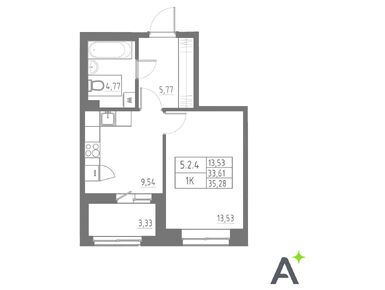 Планировки однокомнатные в ЖК «Аквилон SOLAR» (Солар)