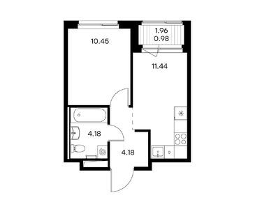 Планировки однокомнатные в ЖК GloraX Новоселье (Глоракс Новоселье)