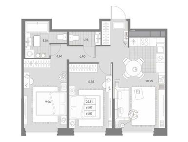 Планировки двухкомнатные в ЖК AVANT (Авант)