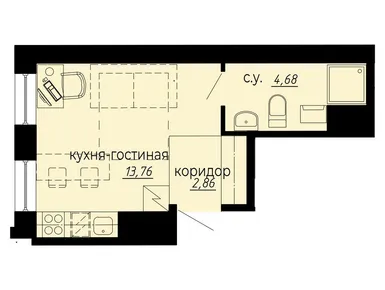 Студия 21.30 кв.м, iD Polytech (АйДи Политех), 8 733 000 руб.