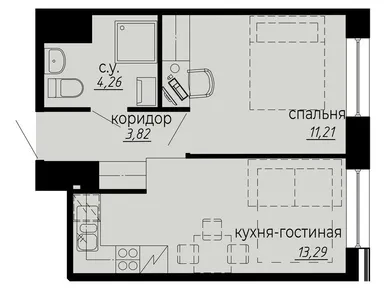 2-комнатные 32.58 кв.м, iD Polytech (АйДи Политех), 11 077 200 руб.