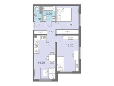 Планировки двухкомнатные в ЖК «Ржевский парк»