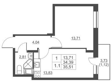 Планировки однокомнатные в ЖК «Невские панорамы»