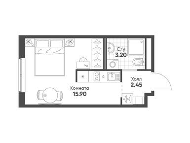 Студия 21.55 кв.м, Avenue Apart Pulkovo, 7 229 003 руб.