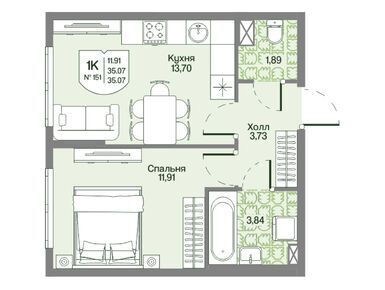 Планировки однокомнатные в ЖК «Охтинские высоты»