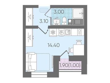 Студия 22.10 кв.м, ЖК «Цветной город», 5 164 770 руб.