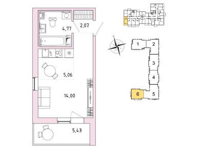 Студия 28.62 кв.м, ЖК «IQ Гатчина», 5 492 178 руб.