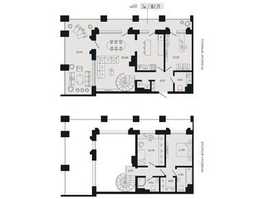 Планировки трехкомнатные в Коллекционный дом «1919»