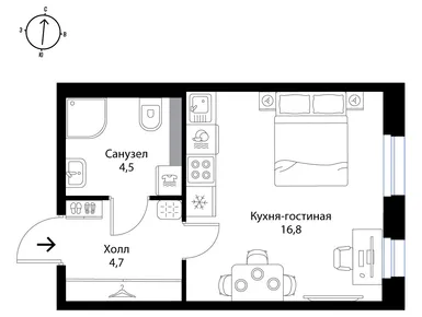 Студия 26.00 кв.м, ЖК «Экография», 6 419 975 руб.