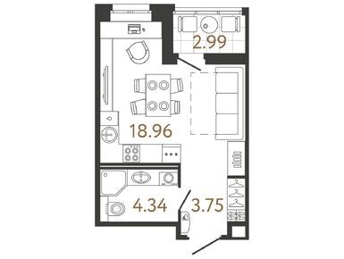 Студия 27.05 кв.м, ЖК Ultra City 3.0 (Ультра Сити 3.0), 7 324 836 руб.