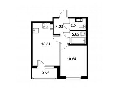 Планировки однокомнатные в ЖК «Квартал Заречье»