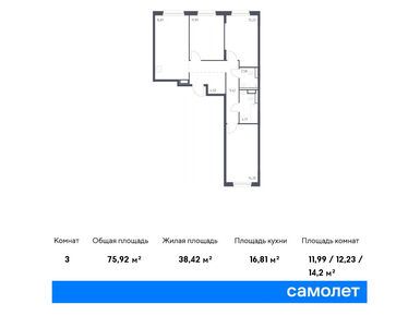 Планировки трехкомнатные в ЖК «Новые Лаврики»