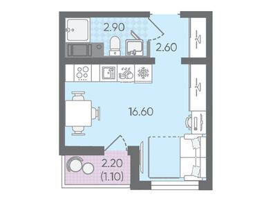Студия 23.20 кв.м, ЖК «Цветной город», 4 253 859 руб.