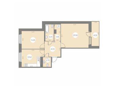 2-комнатная 73.36 кв.м, ЖК «Огни Залива», 18 300 000 руб.
