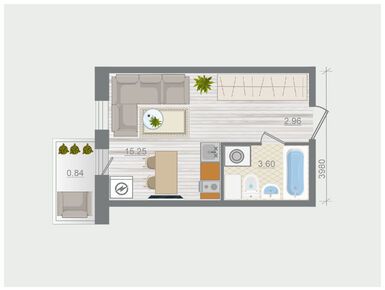 Планировки студии в ЖК «Эко-квартал Гармония»