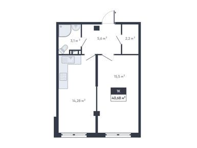 Планировки однокомнатные в ЖК «Ромашки»