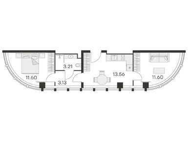 Планировки 2-к. апартаменты в «25/7 Заневский»