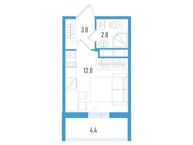 Планировки студии в ЖК AEROCITY (Аэросити)