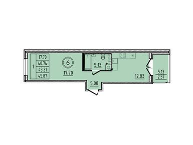 1-комнатная 40.74 кв.м, ЖК «Образцовый квартал 14», 8 626 890 руб.
